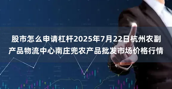 股市怎么申请杠杆2025年7月22日杭州农副产品物流中心南庄兜农产品批发市场价格行情